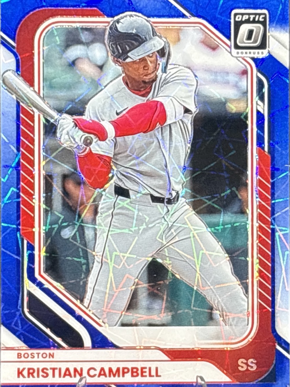 Panini Blue Cracked Ice Prizm Kristian Campbell Baseball Card